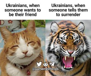 Ukrainians When Someone Wants to Be Their Friend vs. Telling Them to Surrender.JPG