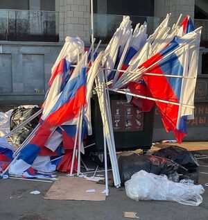 Russian Flags in Trashcan.JPG