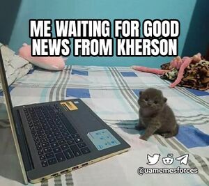 Me Waiting for Good News from Kherson.JPG